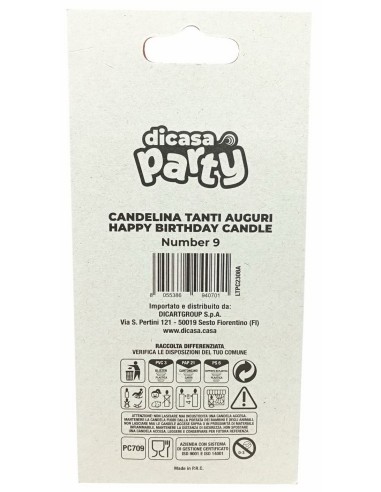 Dicasa Candelina Buon Compleanno - Numero 9